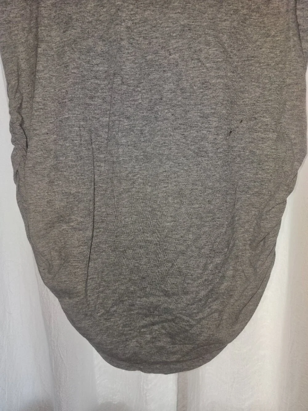 Moda International Gray V-Neck Longline Tunic Top S 100% Cotton
